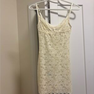 Edikted White Lace Slip Dress